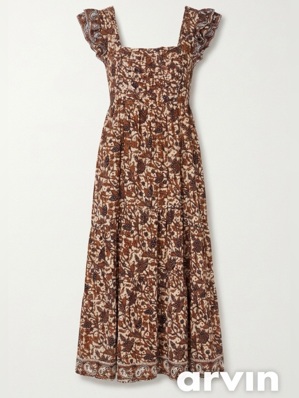 Anthropologie Love The Label Mirabelle Ruffled Boho Floral Maxi Dress - Size S
